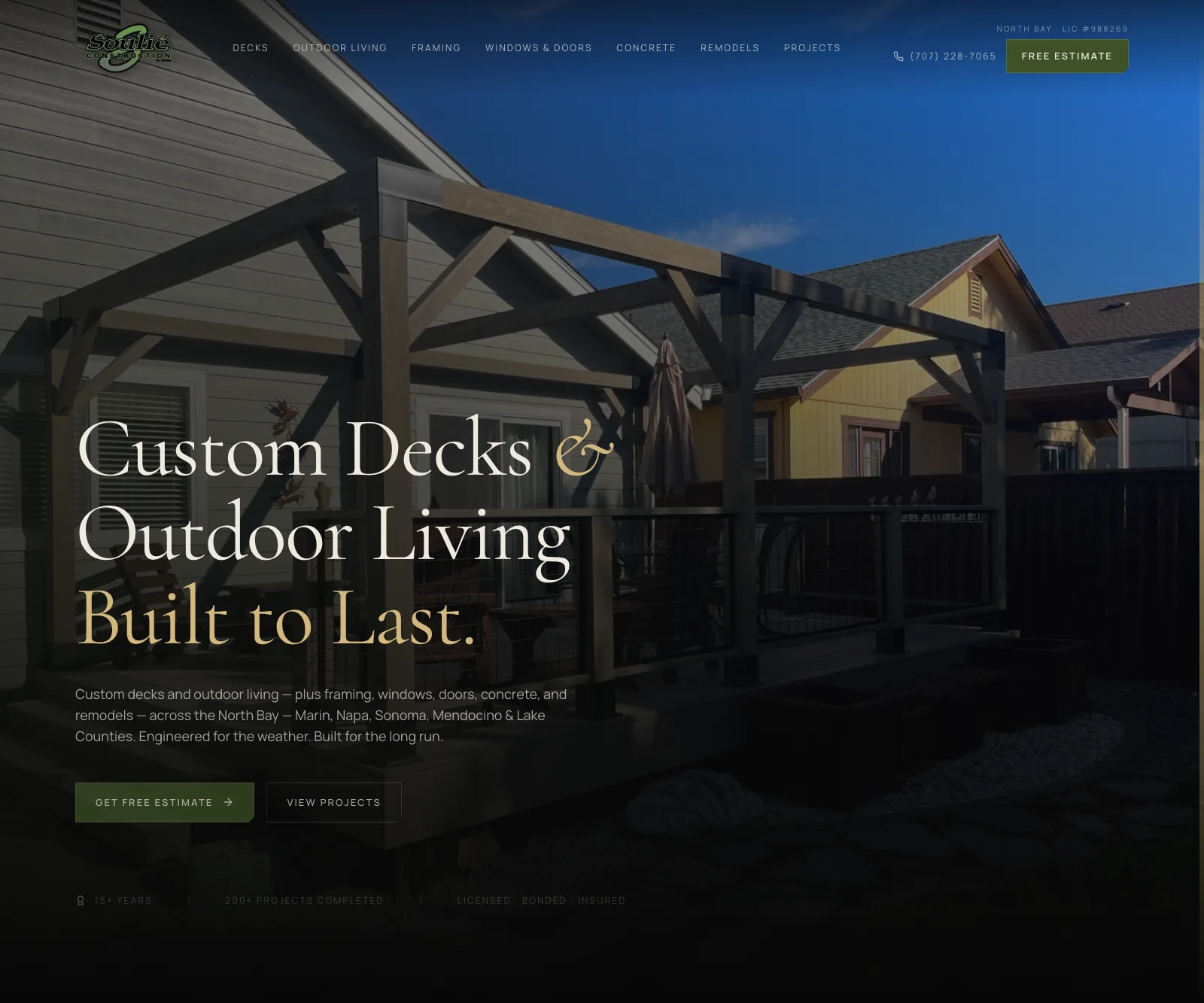 Soulie Construction — website built by Bonsai Marketing