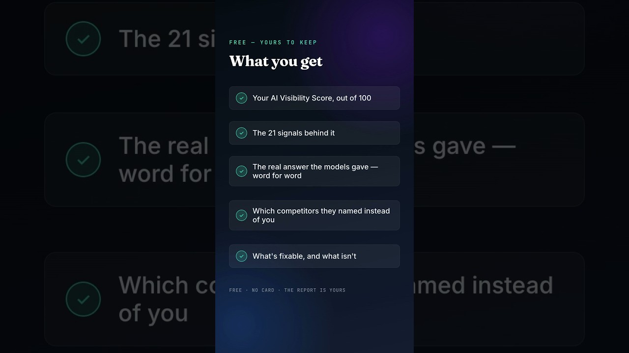 What you get from a free AI visibility scan